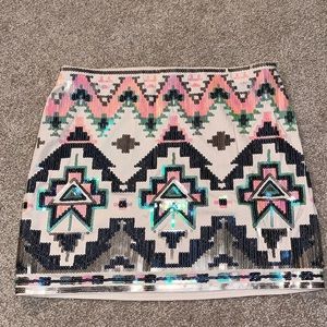 Express Multi-colored Sequin mini skirt